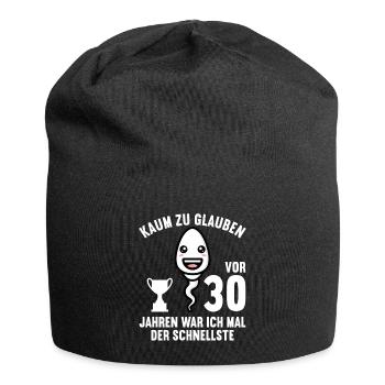30 Jahre vor 30 Jahren schnellste 30. Geburtstag - Jersey-Beanie - Schwarz - Vorne