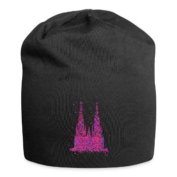 Cathédrale de Cologne Carnaval Carnaval Confettis Costume - Bonnet en jersey - noir - Devant