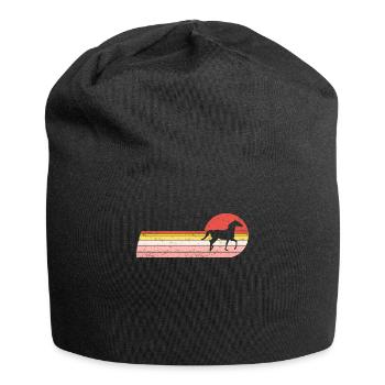 Pferde Reiten Vintage Pferd Reiten - Jersey-Beanie - Schwarz - Vorne