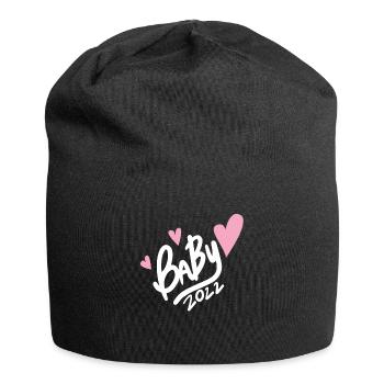 Baby 2022 - Neugeborenes 2022 - Jersey-Beanie - Schwarz - Vorne