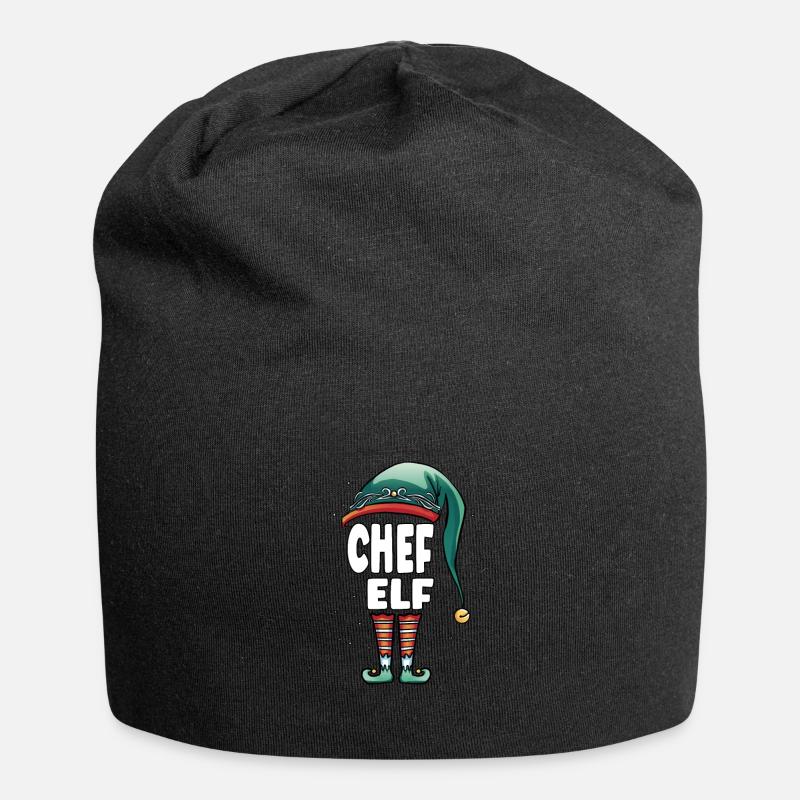 Chef Elf Partner Look Familie Outfit - Jersey-Beanie - Schwarz