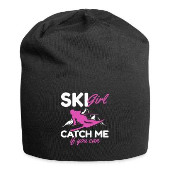 Skifahrer Ski Girl Catch me if you can Skiing Girl - Jersey-Beanie - Schwarz - Vorne