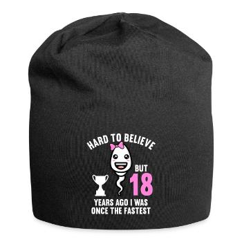 18 years ago 18 years fastest 18th birthday - Jersey Beanie - black - Front
