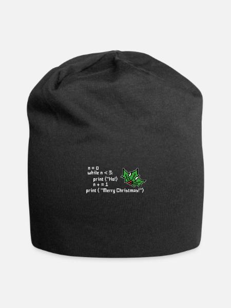 Informatik Quelltext Merry Christmas Weihnachten - Jersey-Beanie - Schwarz