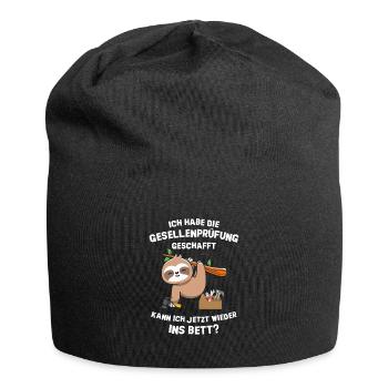 Gesellenprüfung geschafft Abschluss 2022 Faultier - Jersey-Beanie - Schwarz - Vorne
