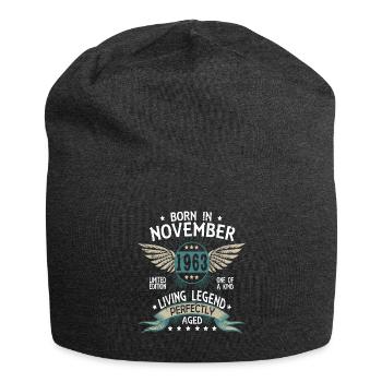Born in November 1963 - Jersey Beanie - charcoal grey - Front