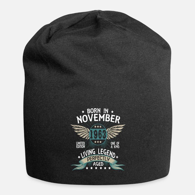 Né en novembre 1963 - Bonnet en jersey - noir