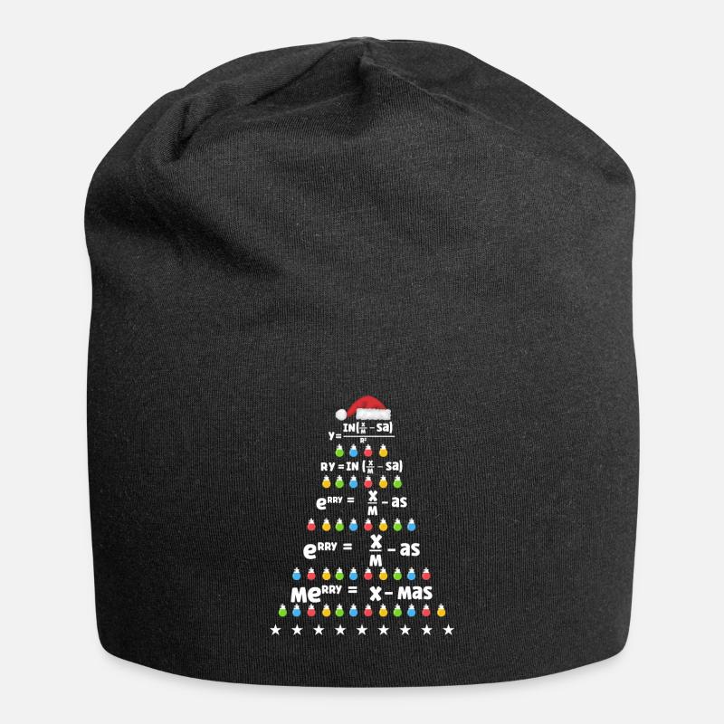 Mathe Weihnachtsbaum Matheformel Mathematik Xmas - Jersey-Beanie - Schwarz