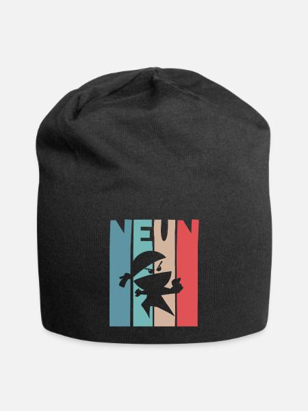 9 Jahre Ninja 9. Geburtstag - Jersey-Beanie - Schwarz