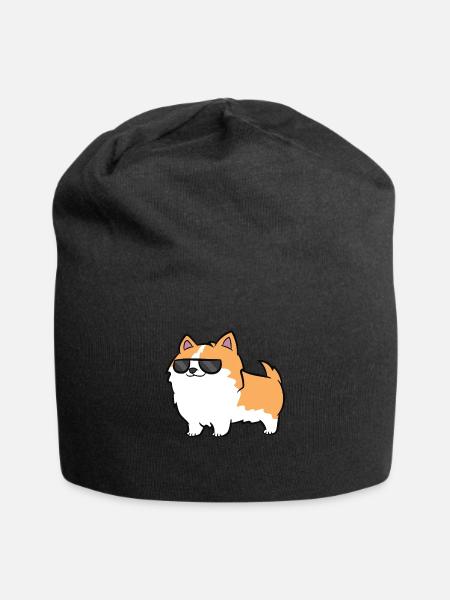 Cool Corgi Dog With Sunglasses Cool Corgi - Jersey Beanie - black