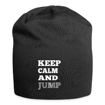 Sky Diving Parachute Keep Calm And Jump Skydiver - Jersey-Beanie - Schwarz - Vorne