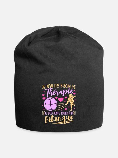 Petanque Femme Boccia Pétanque Joueur Boules - Bonnet en jersey - noir