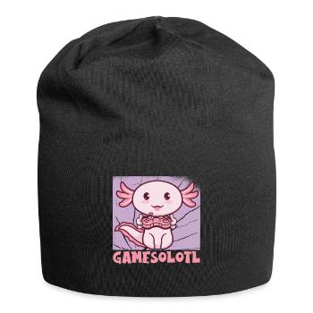 Gamesolotl Cute Kawaii Axolotl - Jersey Beanie - black - Front