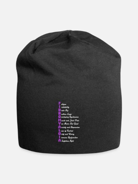 Fibromyalgia Fibro Fibromyalgia Rheumatism Gift - Jersey Beanie - black