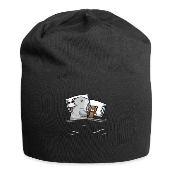 Chinchilla Chemise de sommeil Pyjama Chinchilla - Bonnet en jersey - noir - Devant