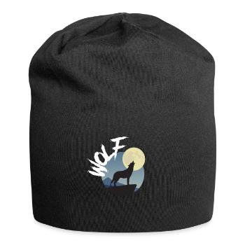 Wolf Moon Howling Wilderness Wild Wildlife - Jersey Beanie - black - Front