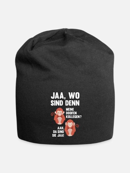 Lustiges Affen Doofe Kollegen Büro Arbeitskollege - Jersey-Beanie - Schwarz
