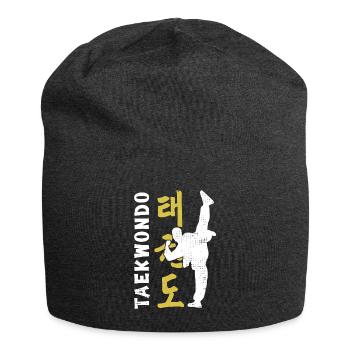Taekwondo Tritt Kampfkunst Kampfsport Geschenkidee - Jersey-Beanie - Anthrazit - Vorne