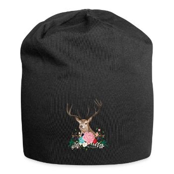 Deer Flower - Jersey-Beanie - Schwarz - Vorne