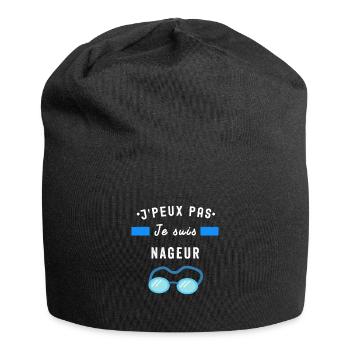 je peux pas je suis NAGEUR sport - Bonnet en jersey - noir - Devant