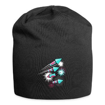 Fireworks rocket pyrotechnics New Year's Eve - Jersey Beanie - black - Front