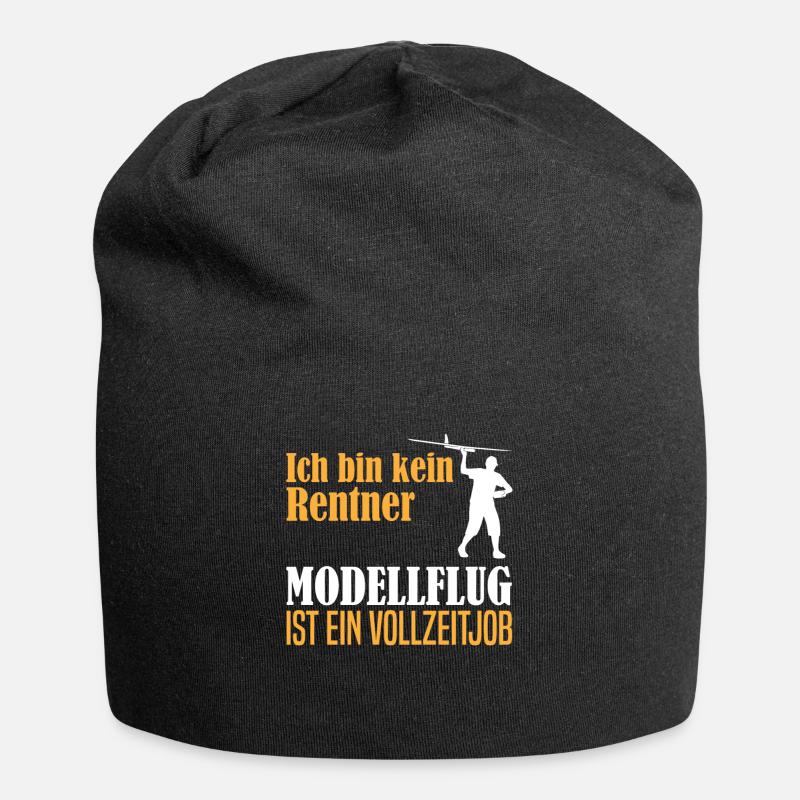 Rentner Ruhestand Modellflug Spruch Geschenk - Jersey-Beanie - Schwarz