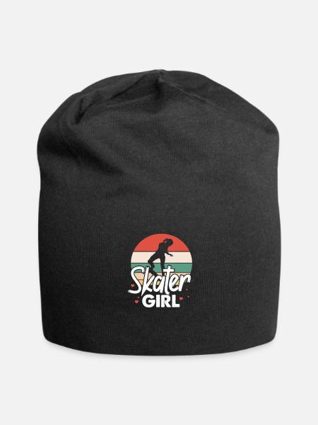 Skater Girl Skateboard Skate Skater Gift - Jersey Beanie - black