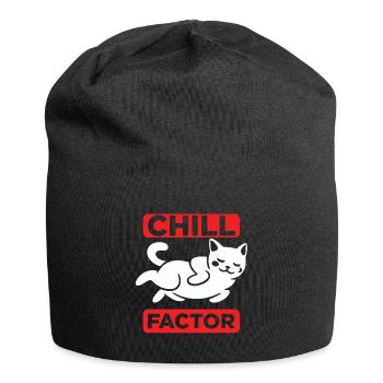 Le chat frissonne et dort - Bonnet en jersey - noir - Devant
