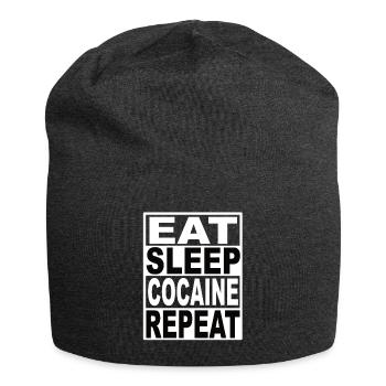 Eat Sleep Cocaine Repeat - Jersey Beanie - charcoal grey - Front