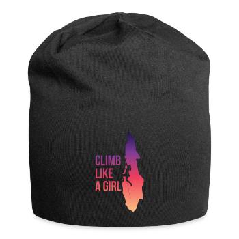 Climb Like A Girl Climbing Gift - Jersey Beanie - black - Front