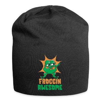 Dabbing Frog Frog Cadeau - Bonnet en jersey - noir - Devant