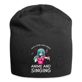 Anime Manga Kawaii Girls Singing Music - Jersey Beanie - black - Front