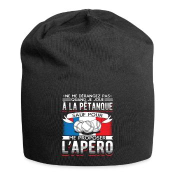 Pétanque Humour Boccia Homme Petanque - Bonnet en jersey - noir - Devant