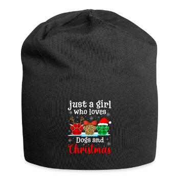 Just A Girl Who Loves Dogs and Christmas - Jersey Beanie - black - Front