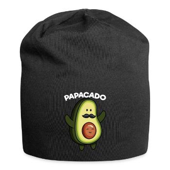 Papacado Avocat Grossesse Papa Végétalien - Bonnet en jersey - noir - Devant