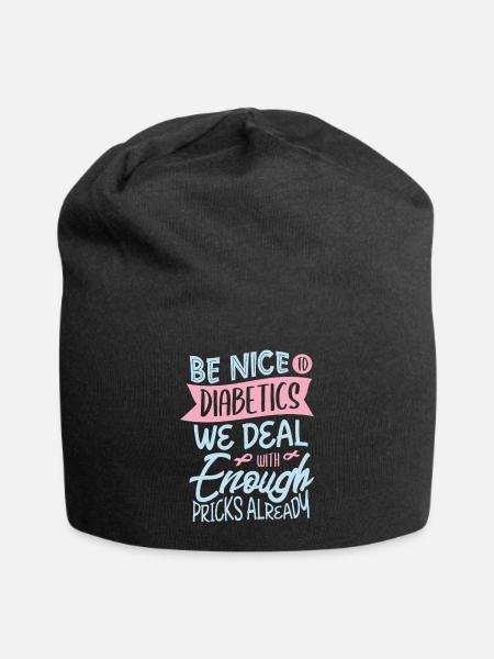 Diabetes awareness for a Diabetic - Jersey Beanie - black