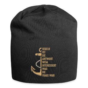Sailing is the answer Sailor Saying Sail Anchor - Jersey Beanie - black - Front