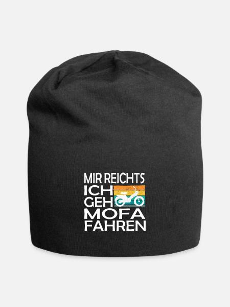 Mopedfahren lustiger Spruch - Jersey-Beanie - Schwarz