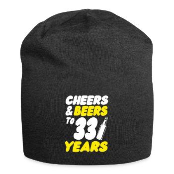 33 birthday - Jersey Beanie - charcoal grey - Front