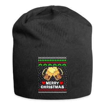 Hässlicher Weihnachtspullover ugly christmas Bier - Jersey-Beanie - Schwarz - Vorne
