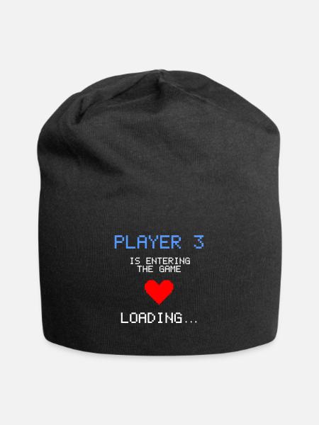 Ankündigung Schwangerschaft Gamer Schwanger Nerd - Jersey-Beanie - Schwarz