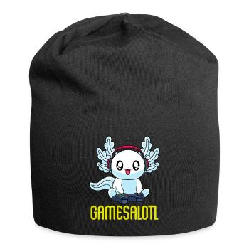 Gamesalotl Gamesolotl Gamer Gaming Axolotl - Jersey-Beanie - Schwarz - Vorne