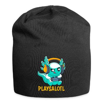 Playsalotl Gamer Gaming Axolotl Kawaii Manga - Jersey-Beanie - Schwarz - Vorne