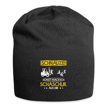 Stapler Schnauze Sonst Mach Ich Schaschlik Aus Dir - Jersey-Beanie - Schwarz - Vorne