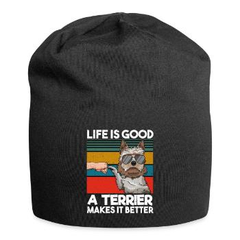 Life Is Good A Terrier Makes It Better Fist Bump - Jersey Beanie - black - Front