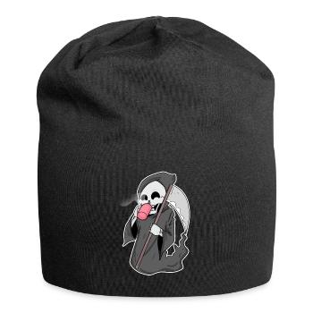 Sensenmann mit Kaffee - Jersey-Beanie - Schwarz - Vorne