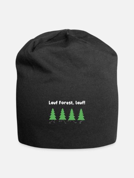 Lauf Forest lauf Wald Baum Füße Beine - Jersey-Beanie - Schwarz