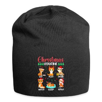 Routine de Noël Chat - Bonnet en jersey - noir - Devant