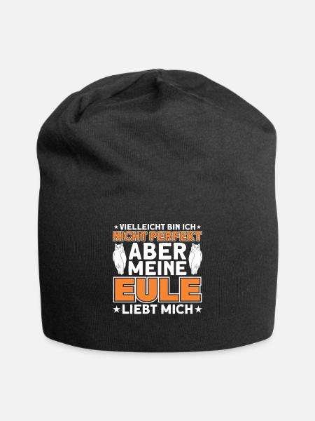 Eulen Liebhaber Eulen Eule Geschenk - Jersey-Beanie - Schwarz