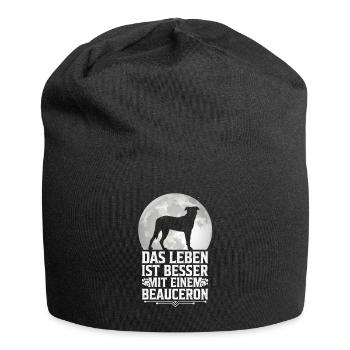 Leben ist besser mit Beauceron Beauce Shepherd - Jersey-Beanie - Schwarz - Vorne